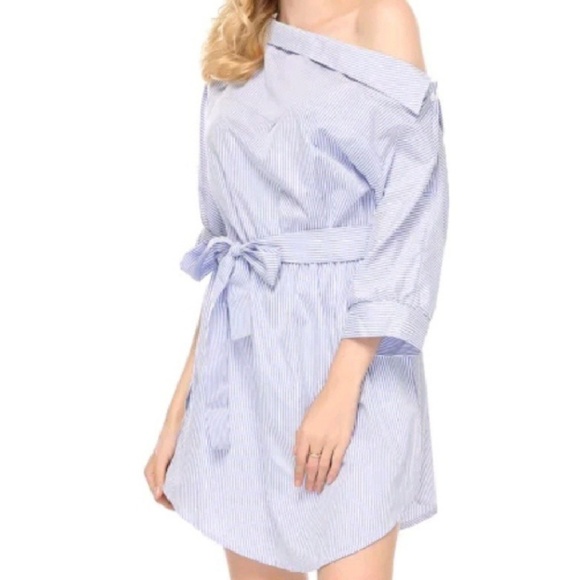 New with tags cute blue dress with white stripes - Picture 4 of 5